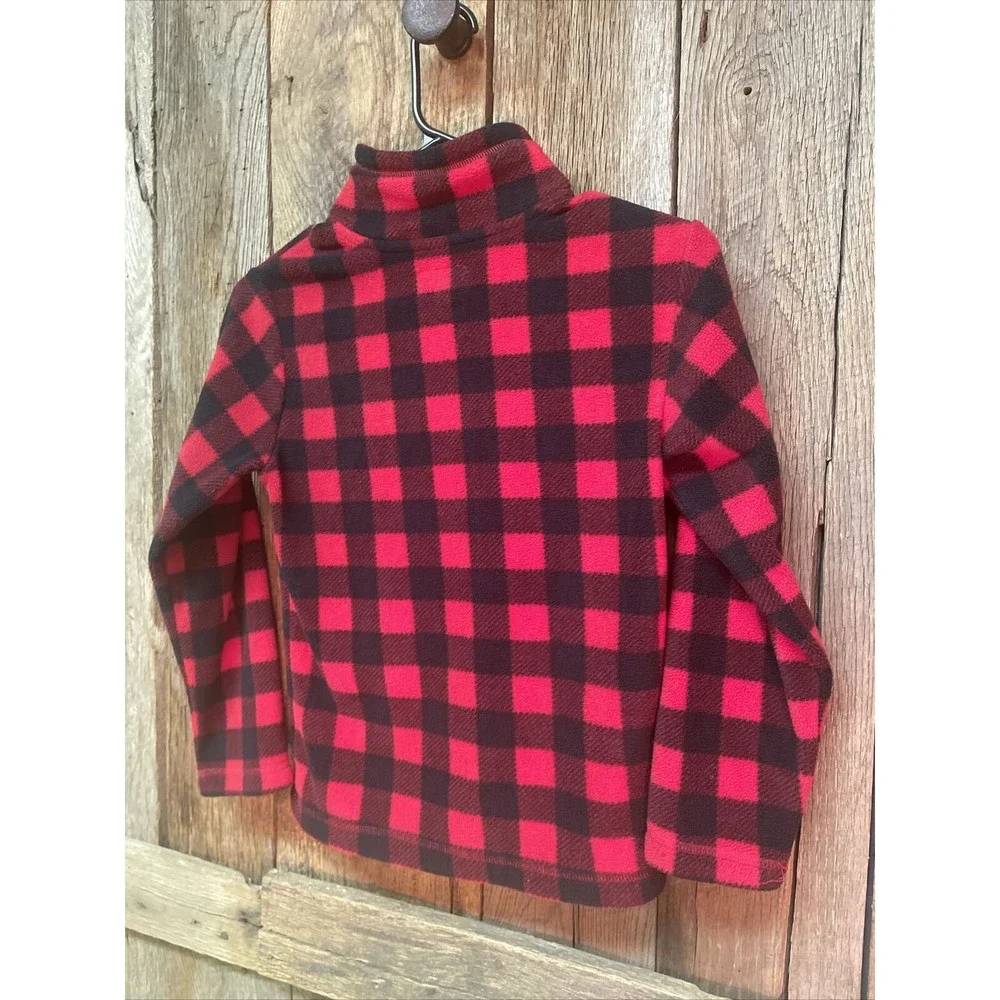 The Children’s Place Buffalo Plaid Fleece‎ Half Zip Pullover Small 5/6